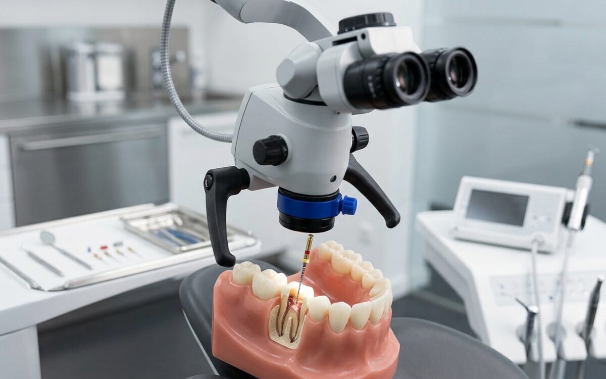 Tratament de canal realizat la microscop la DentalResQ București